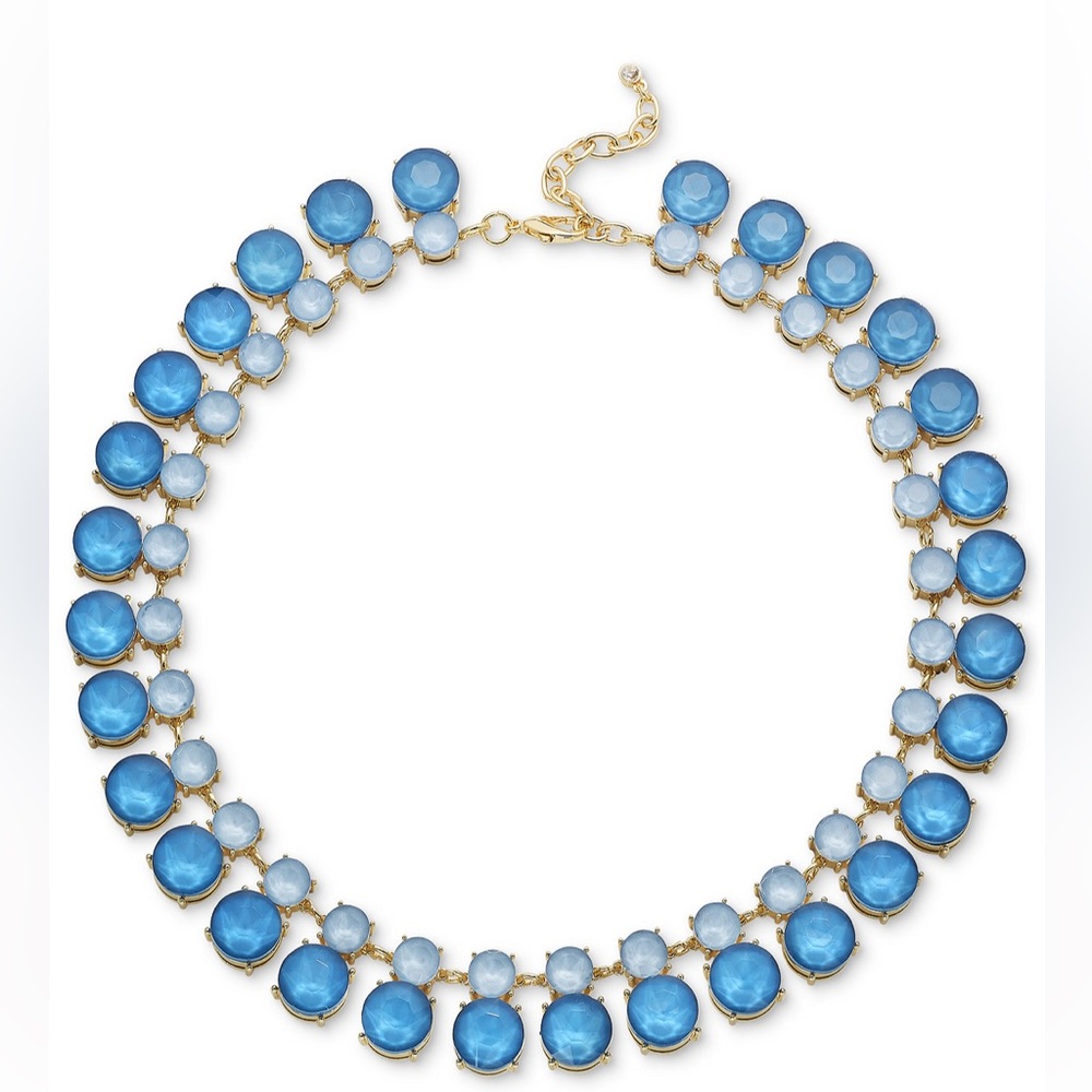 Gold-Tone Color Crystal & Stone All-Around Collar Necklace, 16" + 2" extender